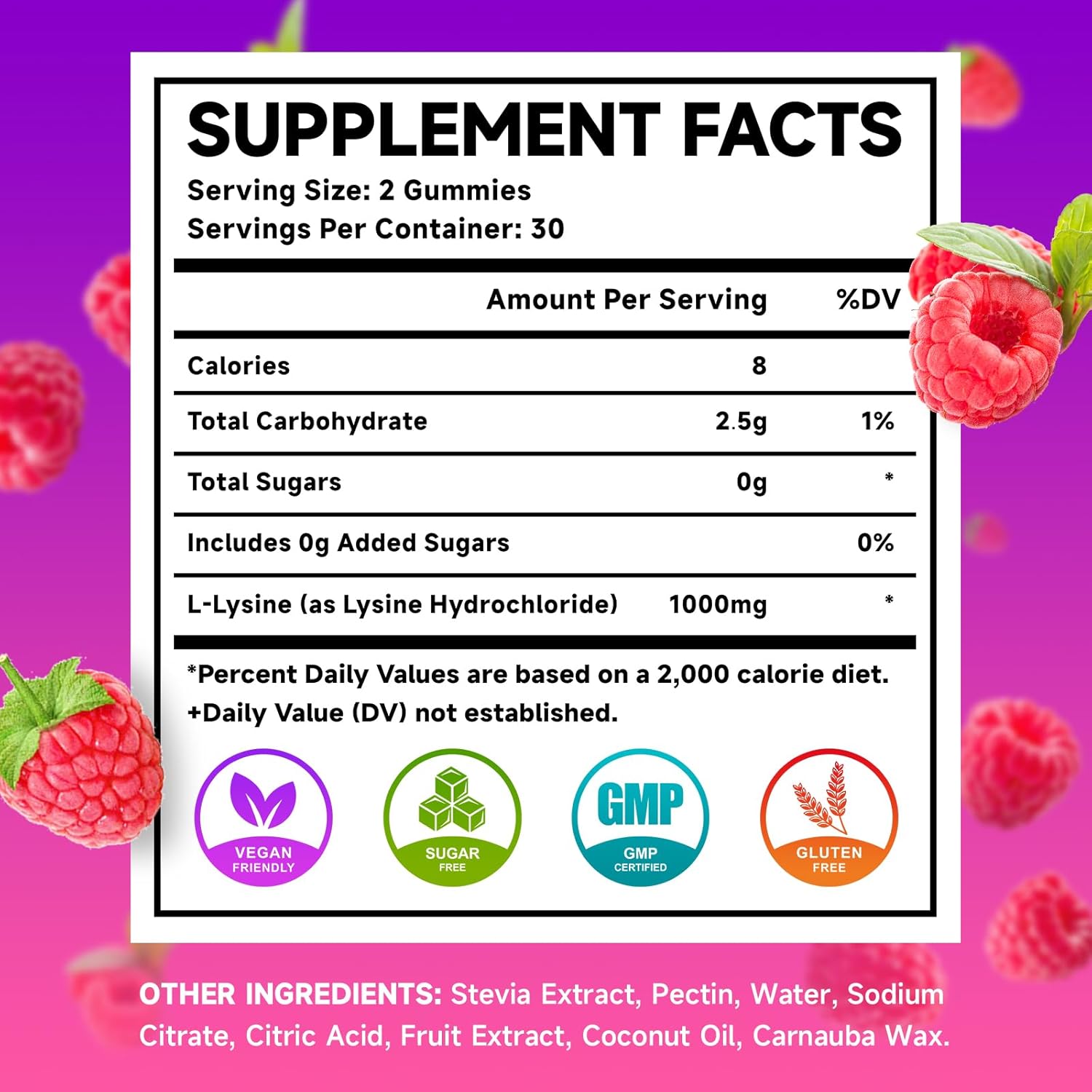 2-pack-l-lysine-1000mg-gummies-for-oral-health---immune-collagen-support---sugar-free-raspberry-flavor---120-count-2