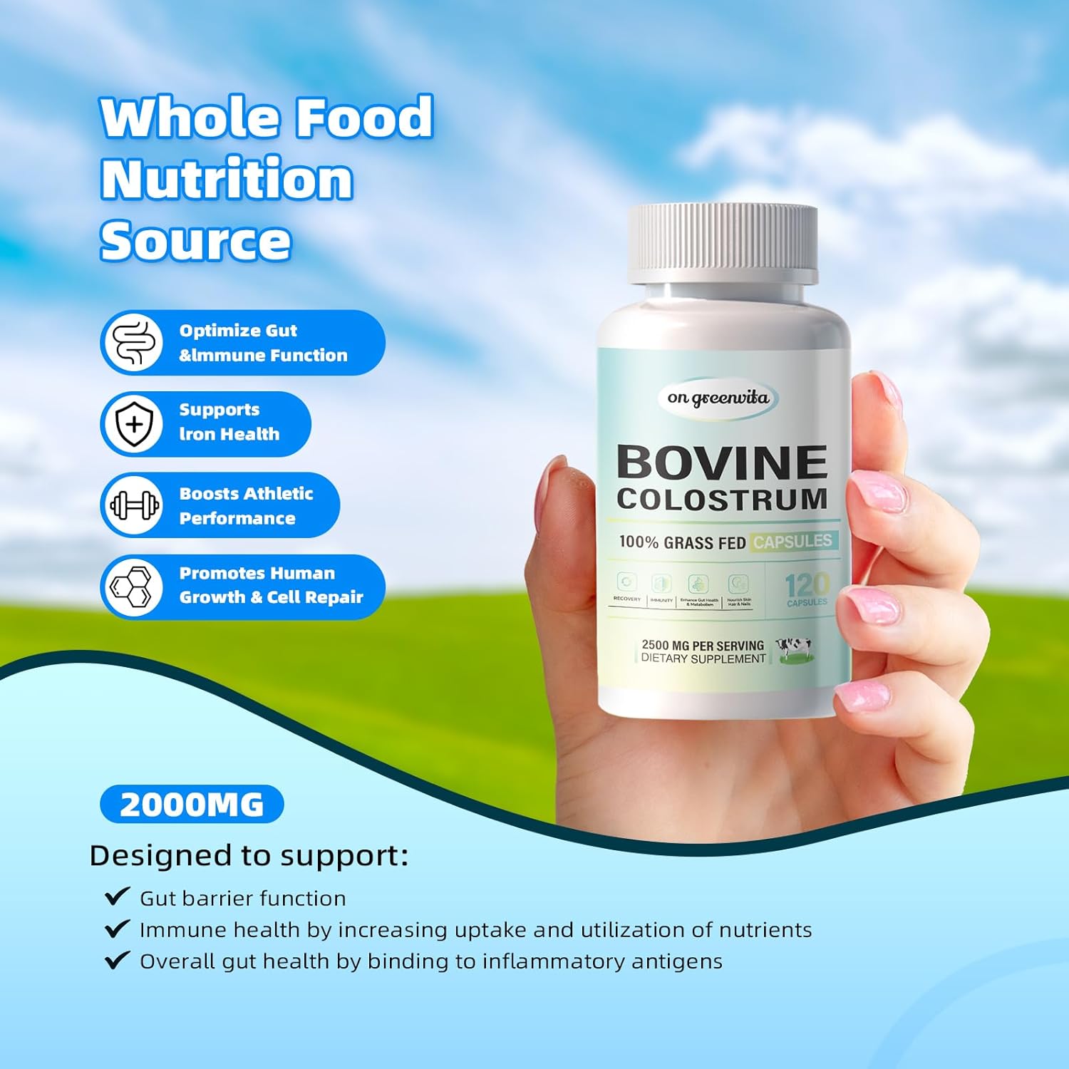 greenvita-bovine-colostrum-capsules-2000mg---120-ct-immune-boost-muscle-recovery-energy-50-igg-cow-colostrum-for-gut-health-hair-skin-gluten-free-superfood-supplement-4