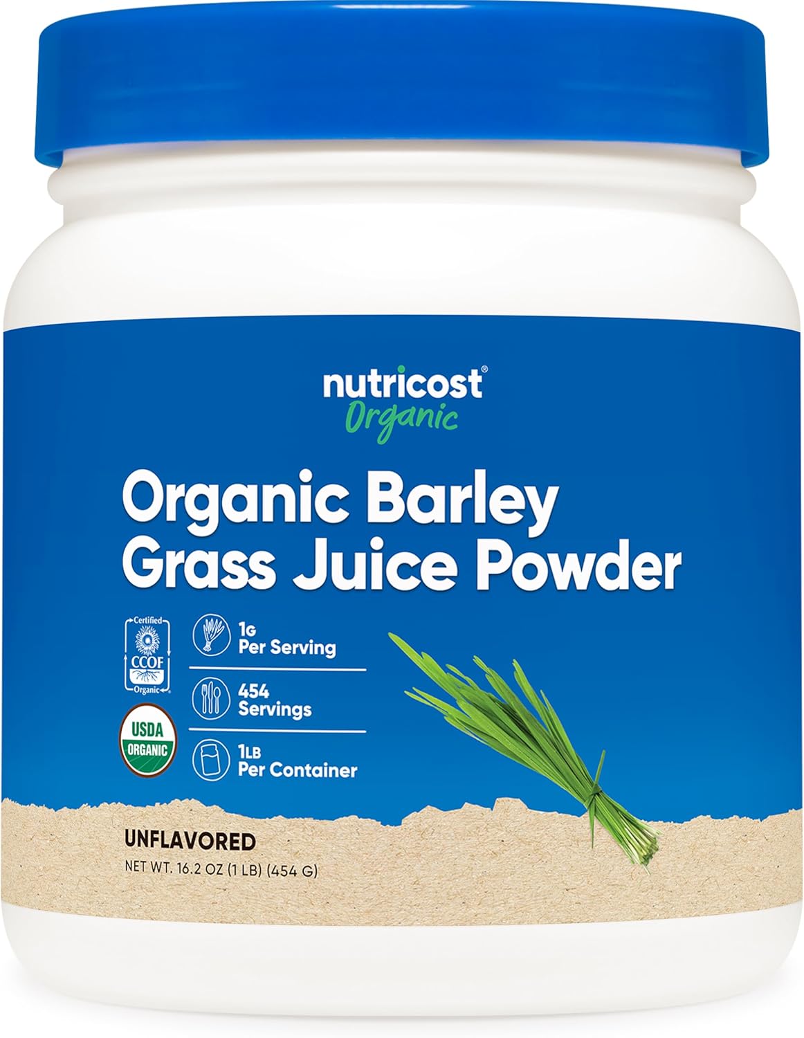 Organic Barley Grass Juice Powder - 1 LB, Unflavored by Nutricost - Espot.com.au