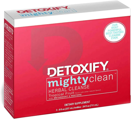 Mighty Clean Herbal Detox Cleanse Drinks - 3 Bottles for Full Body Detox - Same Day Results with Ginseng & Milk Thistle - for Women and Men with Sticker included - Espot.com.au