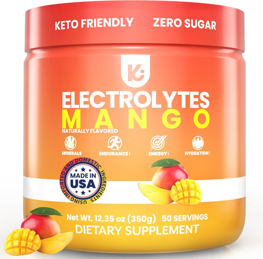 Mango Flavored Keto Electrolyte Powder with No Sugar - Hydration Support for Keto Dieters - Sugar-Free Electrolyte Supplement - Sips Like Sunshine - Espot.com.au