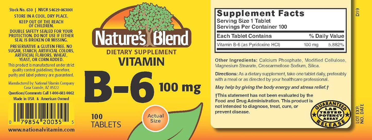 natures-blend-vitamin-b-6-tablets---100mg-100-count---essential-b-vitamin-for-overall-health-and-wellness-2