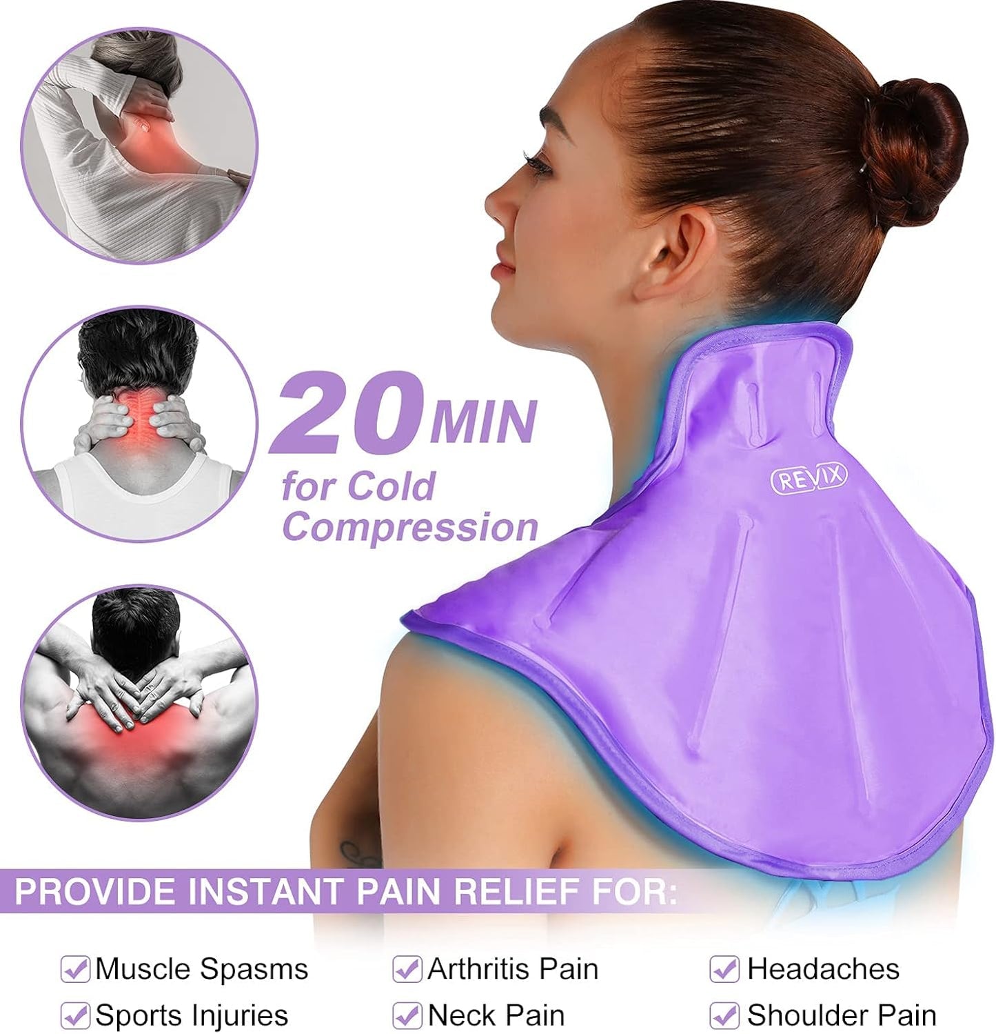 Large Reusable Knee Ice Pack and Shoulder Wrap for Pain Relief - REVIX Upper Back and Neck Injury Ice Pack - Espot.com.au