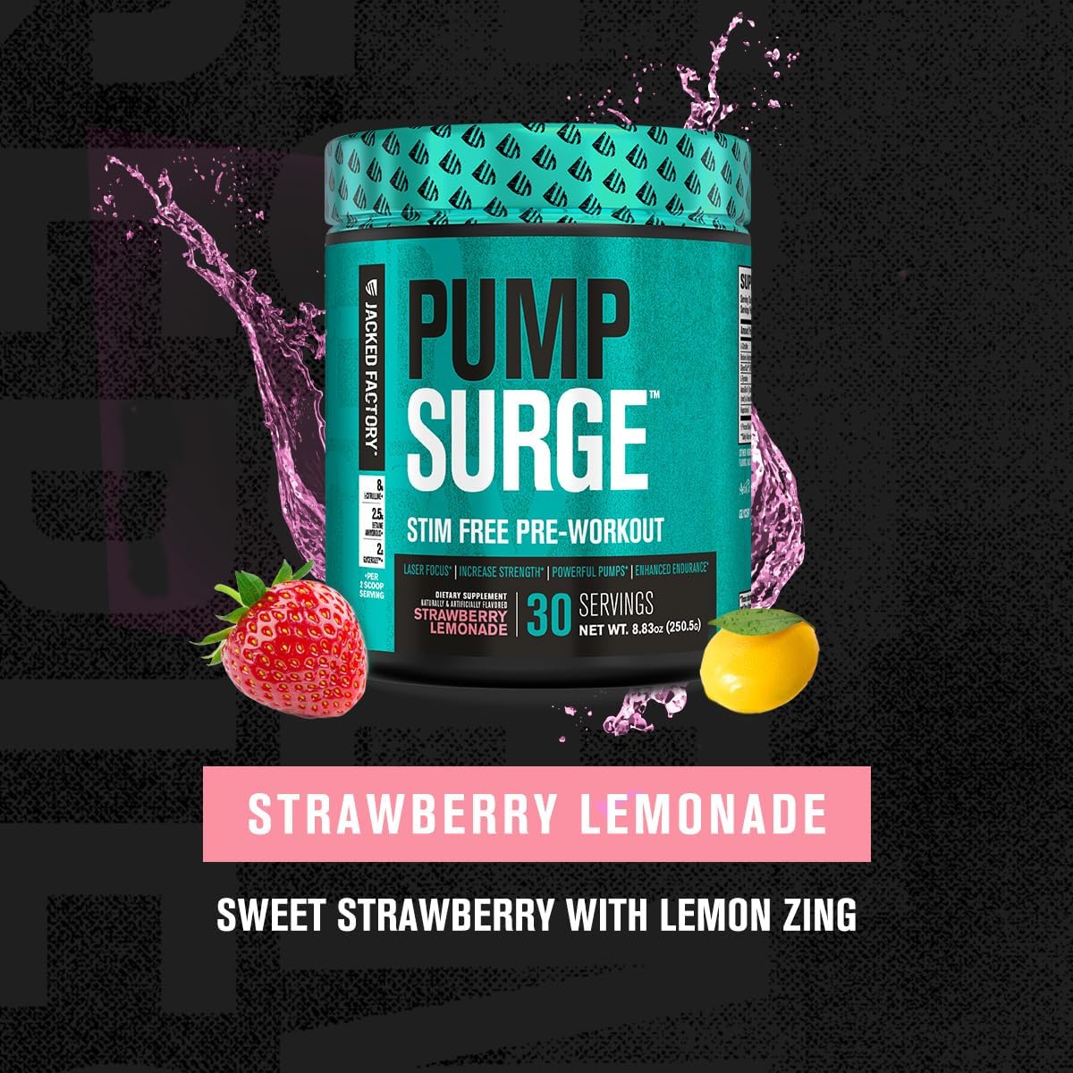jacked-factory-pumpsurge-strawberry-lemonade-pre-workout---caffeine-free-nootropic-booster-for-men-women---enhance-focus-pumps---30-servings-5