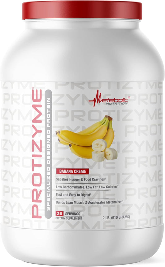 protizyme-banana-creme-whey-protein-powder---high-protein-low-carb-low-fat-with-digestive-enzymes---2-pound-container---includes-24-essential-vitamins-and-minerals-1