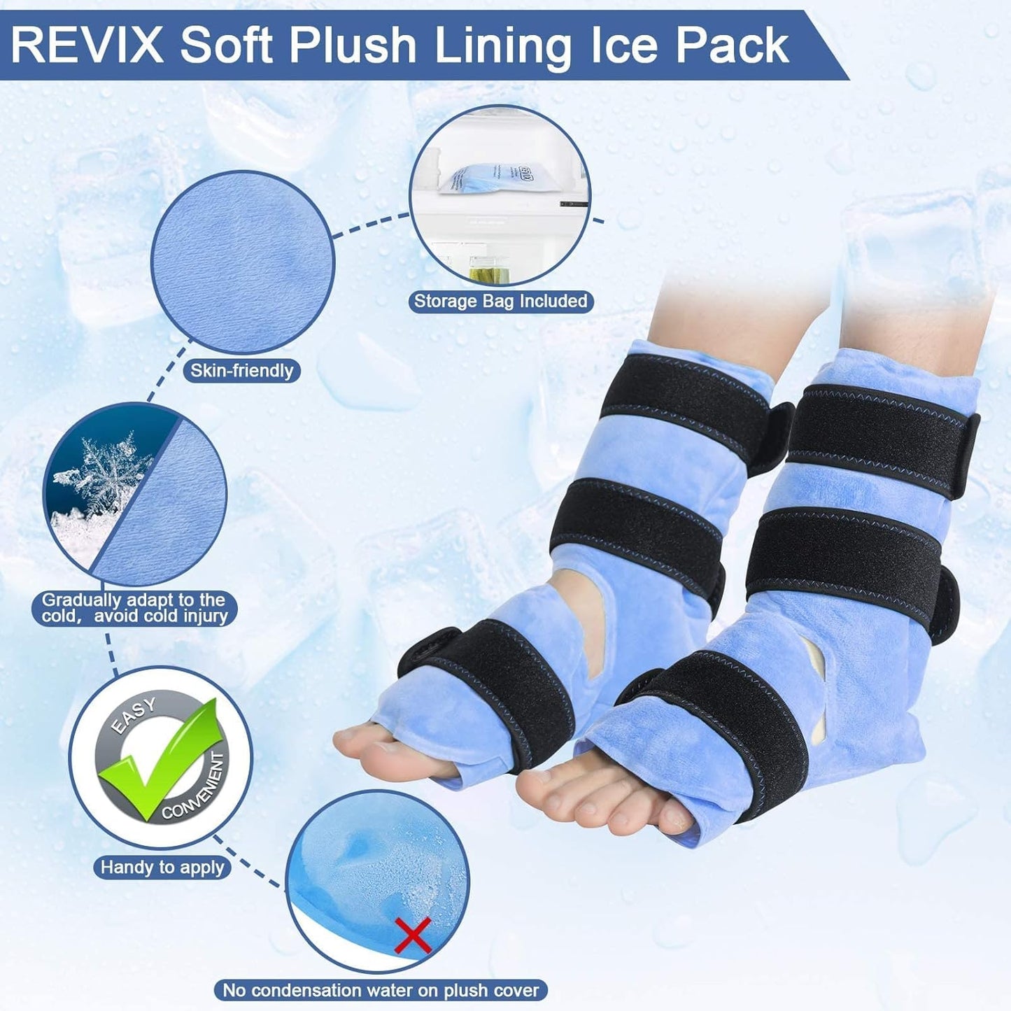 Reusable Gel Ice Pack for Knee and Ankle Injuries - REVIX Ice Wrap for Pain Relief - Espot.com.au