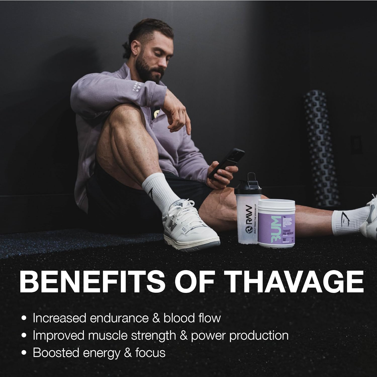 Thavage RAW Preworkout Powder (Rocket Candy Flavor) - Chris Bumstead Sports Nutrition Supplement - Pre Workout for Men & Women - Hydration, Mental Focus, Energy - 40 Servings - Espot.com.au