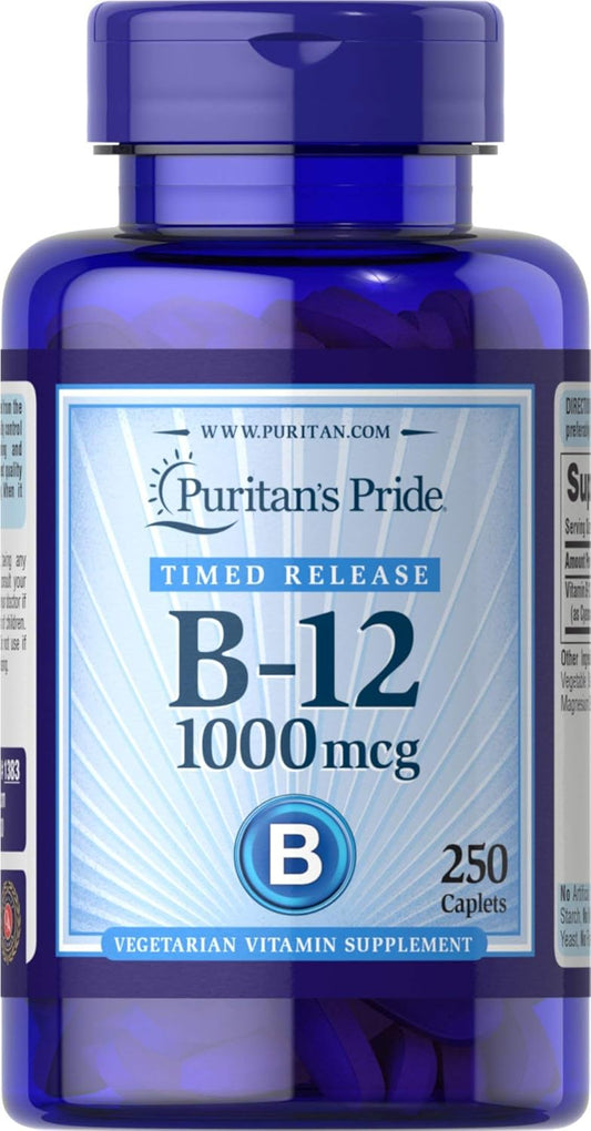 Vegetarian Timed Release Vitamin B-12 1000mcg Caplets for Energy Metabolism Support, 8 Month Supply by Puritan's Pride - Espot.com.au