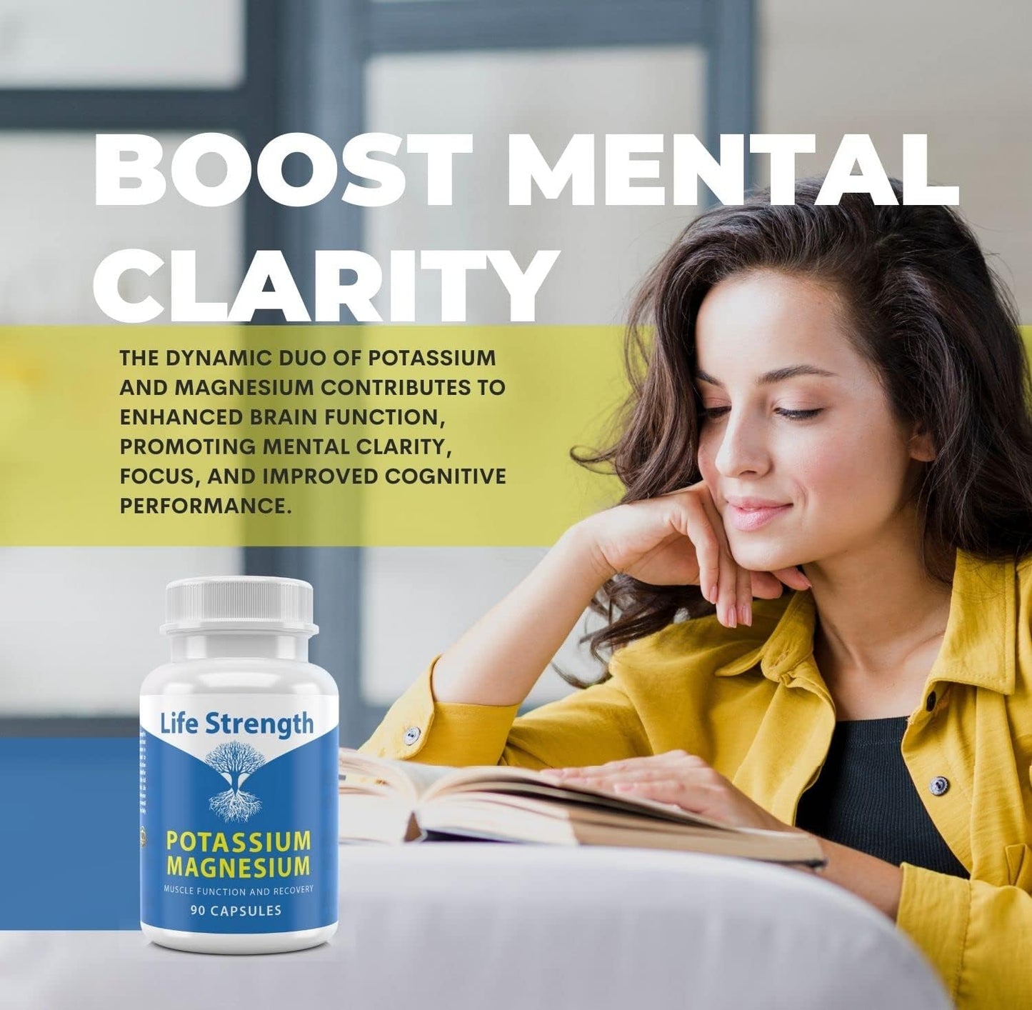 90 Capsules LifeStrength Magnesium Potassium Complex Supplement for Vascular Health & Leg Cramp Relief with High Absorption Formula - Espot.com.au