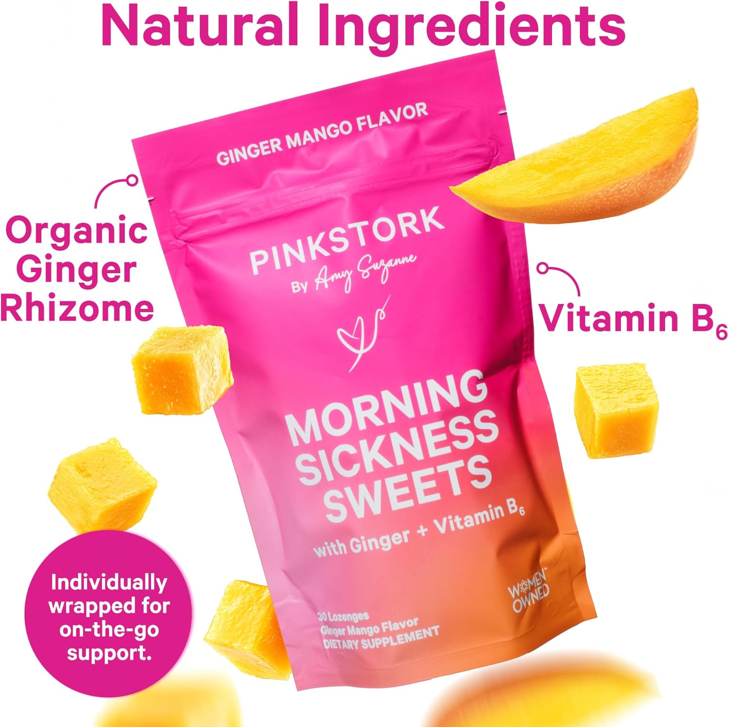 organic-mango-ginger-morning-sickness-sweets-with-vitamin-b6---prenatal-relief-for-morning-sickness-motion-sickness-and-heartburn---30-wrapped-drops-2