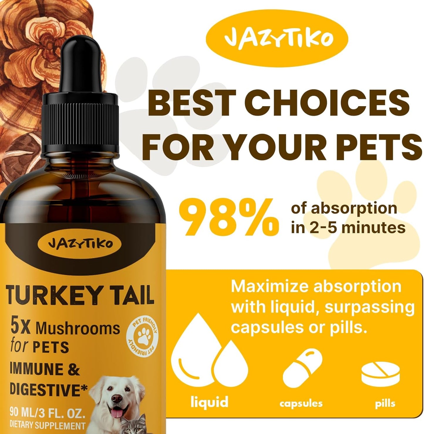 900ml-jazytiko-turkey-tail-mushroom-pet-drop-with-turmeric-probiotic---immune-digestive-support-joint-health-energy-boost---vet-formulated-5x-mushroom-blend-faster-absorption-8