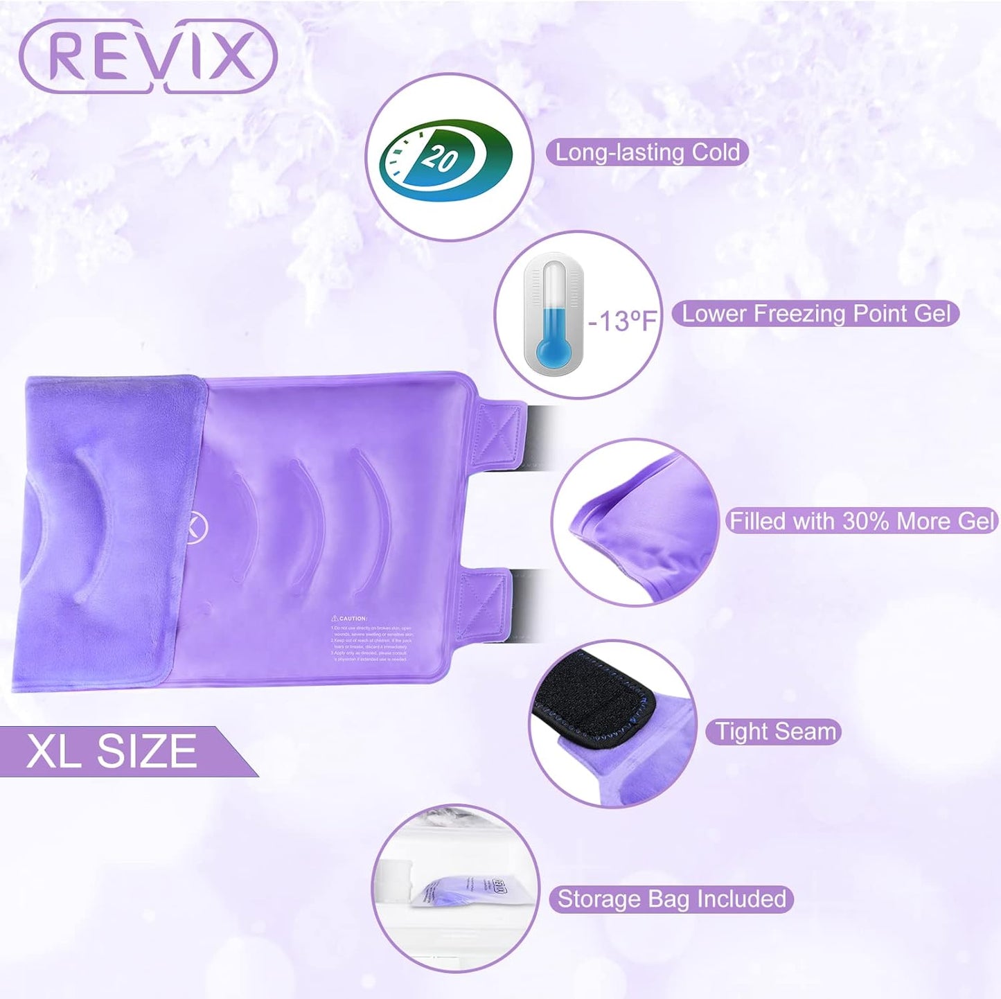 Large Knee Ice Wrap with Full Coverage, Gel Cold Pack for Muscle Pain Relief, Promotes Flexibility, Soft Plush Lining - Purple - Espot.com.au