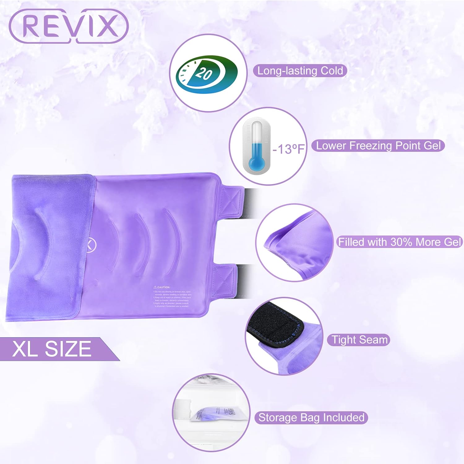 Large Knee Ice Wrap with Full Coverage, Gel Cold Pack for Muscle Pain Relief, Promotes Flexibility, Soft Plush Lining - Purple - Espot.com.au