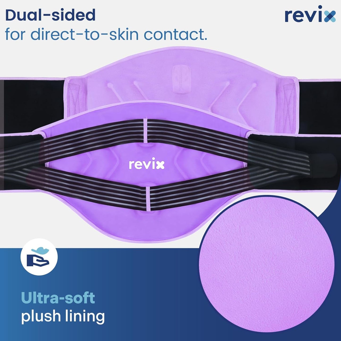 revix-large-back-ice-pack-with-compression-straps---adjustable-ice-wrap-for-lumbar-pain-relief---cold-compress-therapy-for-sciatic-nerve---reusable-soft-plush-lining-3