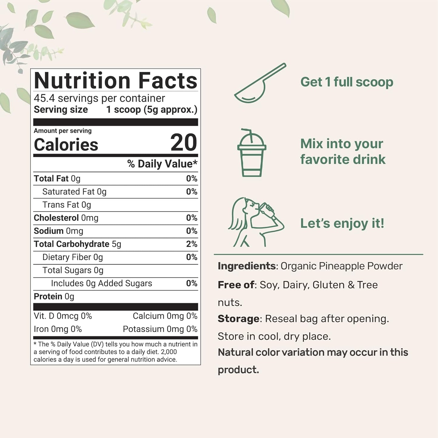 organic-freeze-dried-pineapple-powder-8oz---100-natural-no-additives---great-for-smoothies-drinks---non-gmo-vegan---micro-ingredients-2