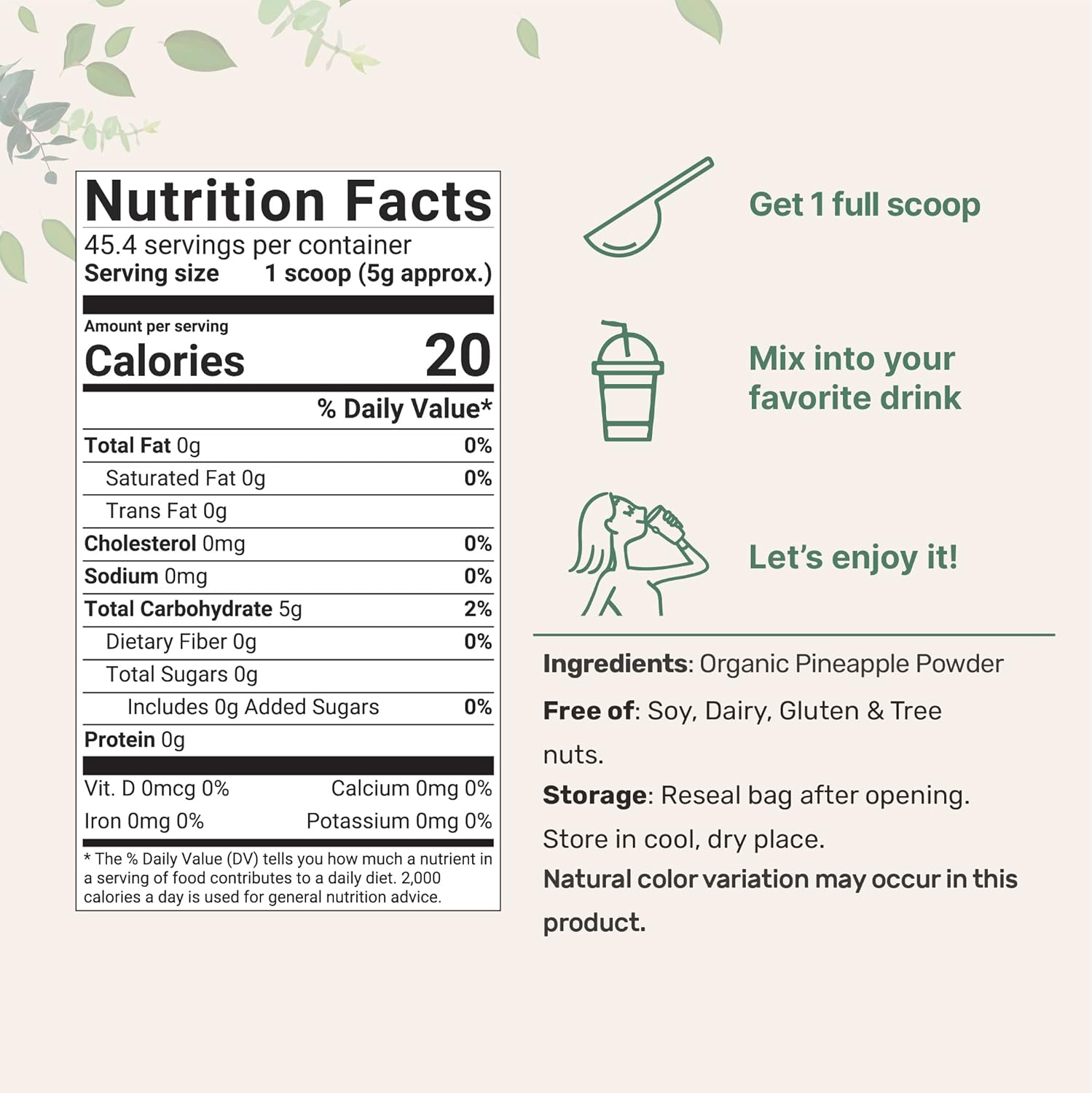 organic-freeze-dried-pineapple-powder-8oz---100-natural-no-additives---great-for-smoothies-drinks---non-gmo-vegan---micro-ingredients-2