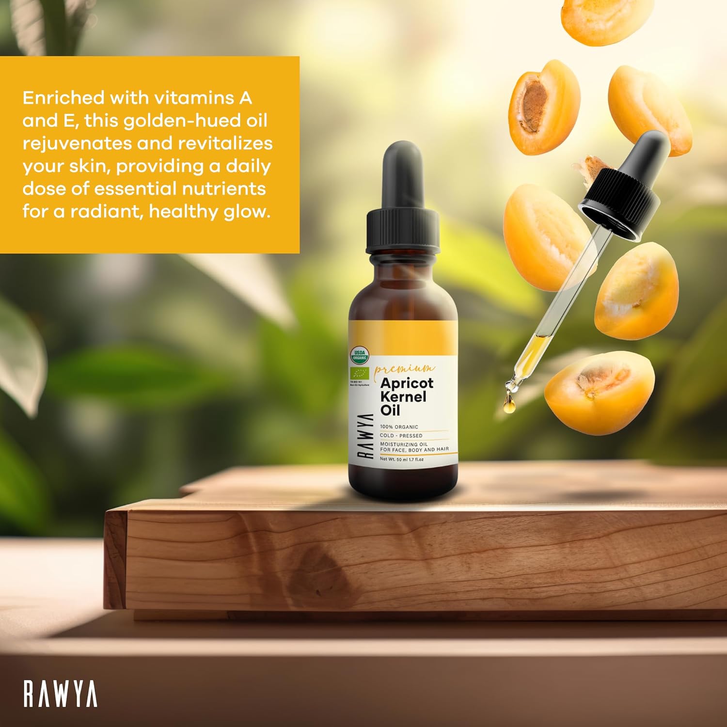 usda-organic-apricot-seed-oil-17-oz---cold-pressed-non-gmo-vegan-moisturizer-for-aromatherapy-and-massage---glass-bottle-kosher-3