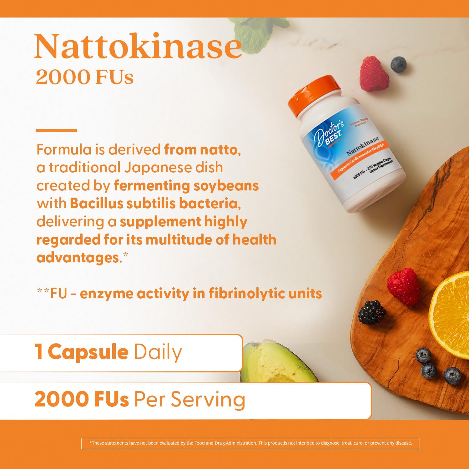 Non-GMO Vegan Nattokinase Supplement 270 Veggie Capsules by Doctor's Best - Gluten Free - Espot.com.au