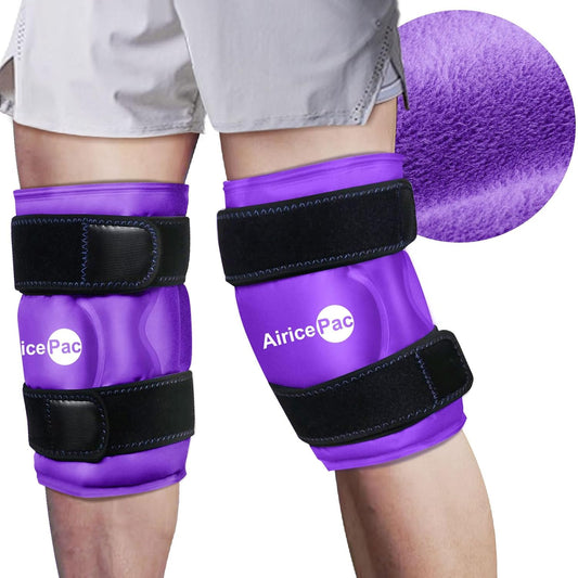 Reusable Gel Ice Pack for Knee Pain Relief - Cold Compress Therapy for Injuries, Swelling, Arthritis, Meniscus Tear, ACL - AiricePac 2 Ice Pack for Knee Replacement Surgery - Purple - Espot.com.au