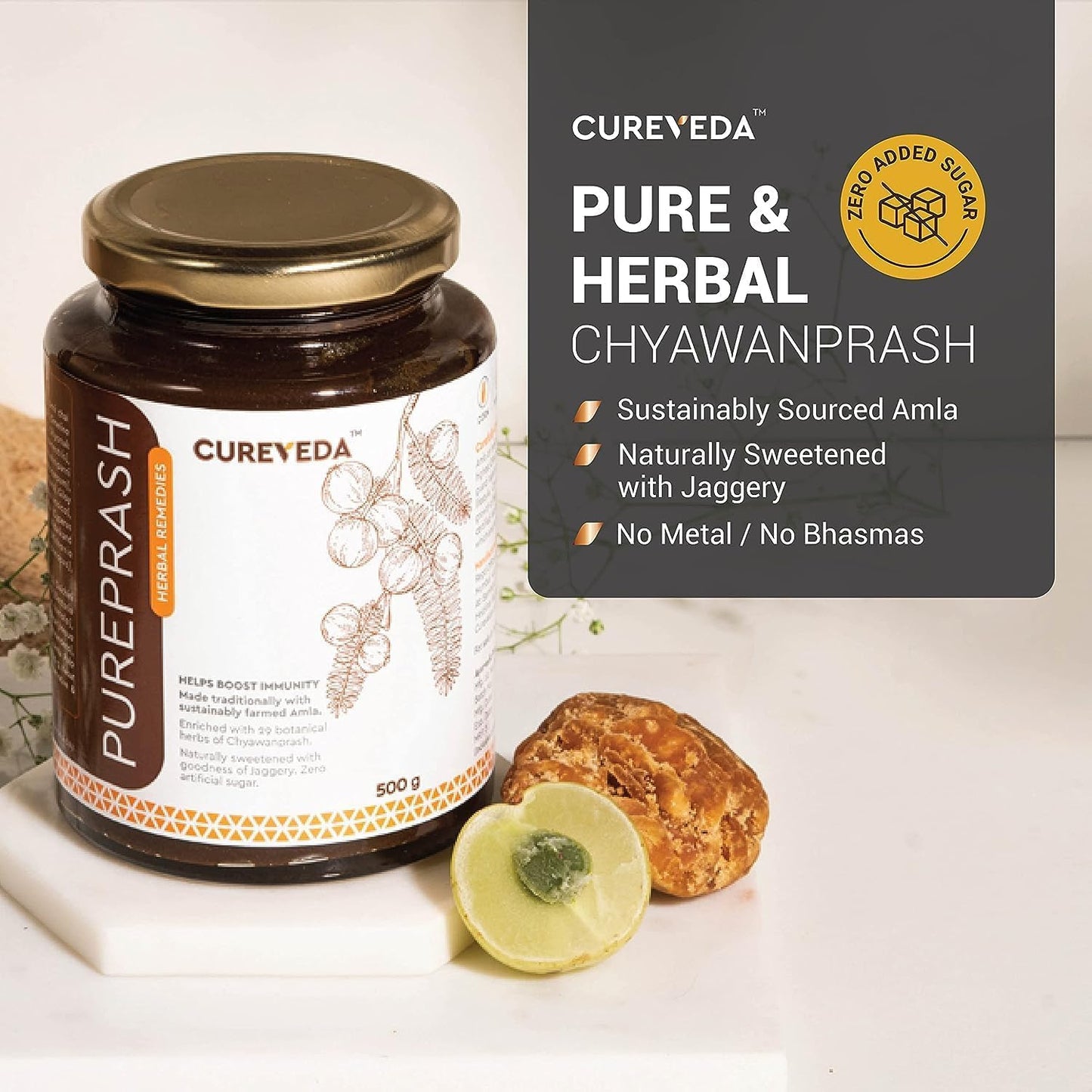 cureveda-pureprash-chyawanprash-1kg---herbal-immunity-booster-for-all-ages---jaggery-organic-saffron-kesar---no-added-sugar---500g-x-2-pack-4
