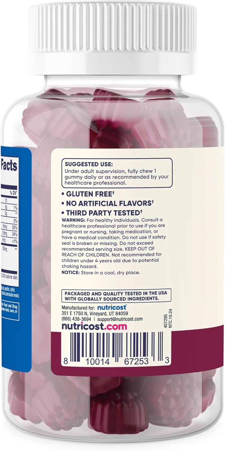 Nutricost Children's Elderberry Gummies - 120 Gummies with 50mg Zinc & Vitamin C - Gluten-Free, No Corn Syrup - Espot.com.au