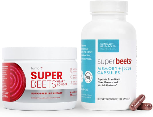 Organic SuperBeets Black Cherry Powder with Memory and Focus Enhancement Capsules - Espot.com.au