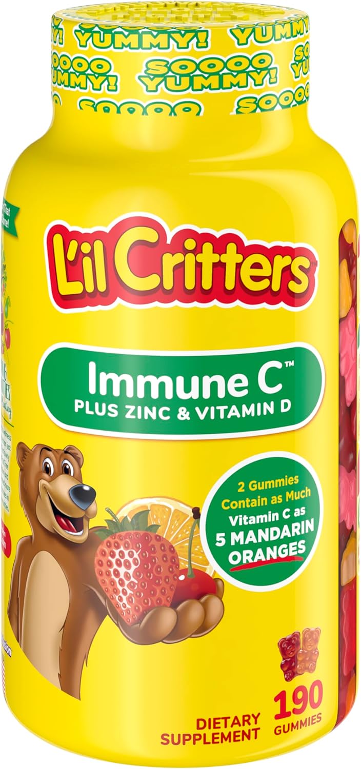 immune-support-gummy-vitamins-for-kids-with-vitamin-c-d-and-zinc---190-gummies-in-orange-lemon-strawberry-and-cherry-flavors---lil-critters-1