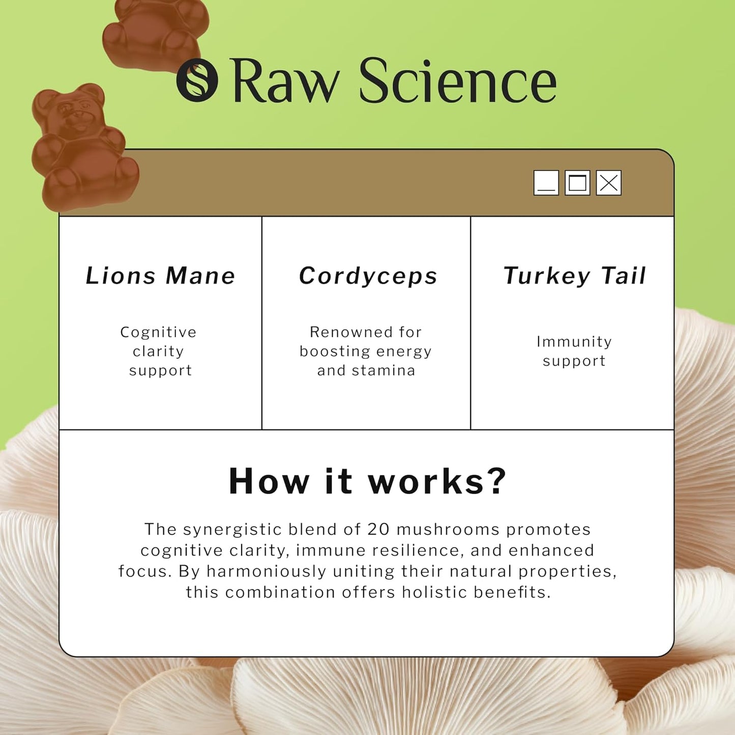 nootropic-mushroom-complex-gummies-for-memory-focus---lions-mane-cordyceps-shiitake-reishi-chaga-enoki-oyster---60-gummies-3