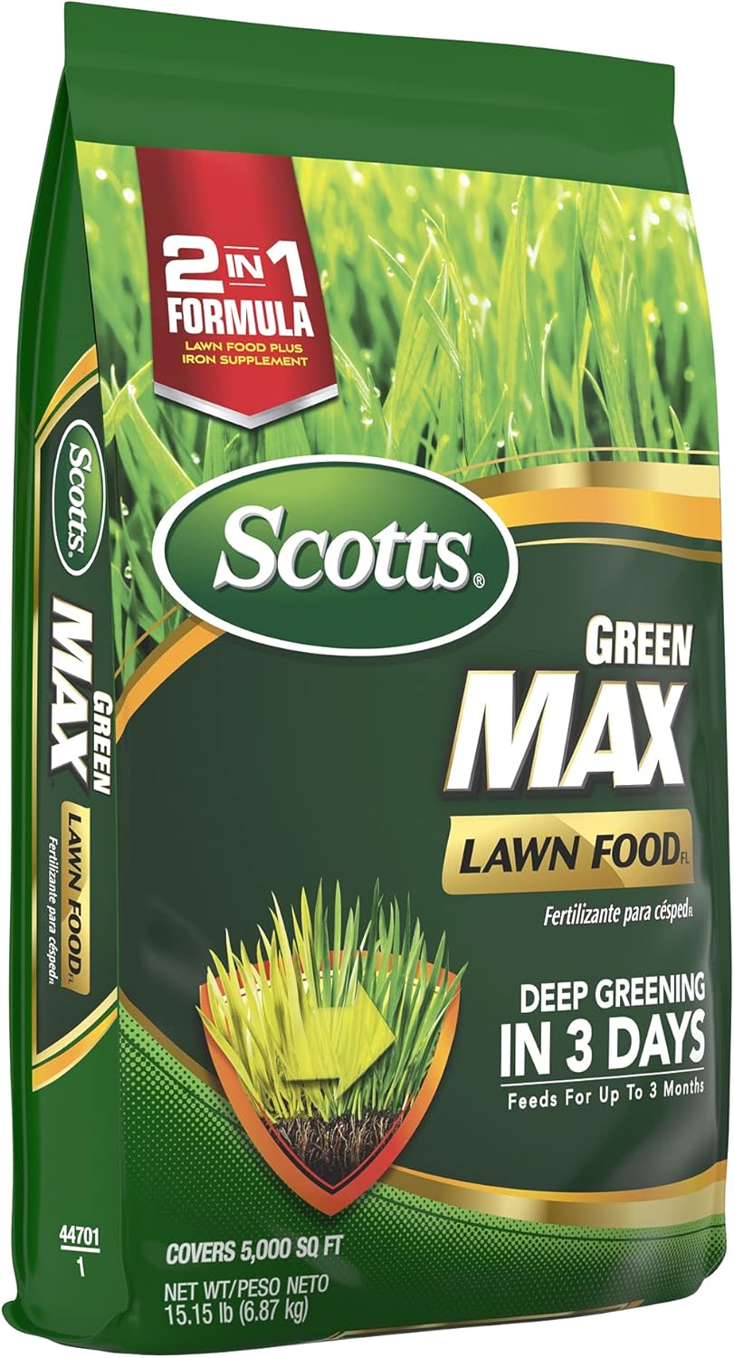 Scotts Green Max Lawn FoodFL - Lawn Fertilizer with Iron Supplement for Greener Grass - Covers 5,000 sq. ft. - 15.15 lbs. - Espot.com.au