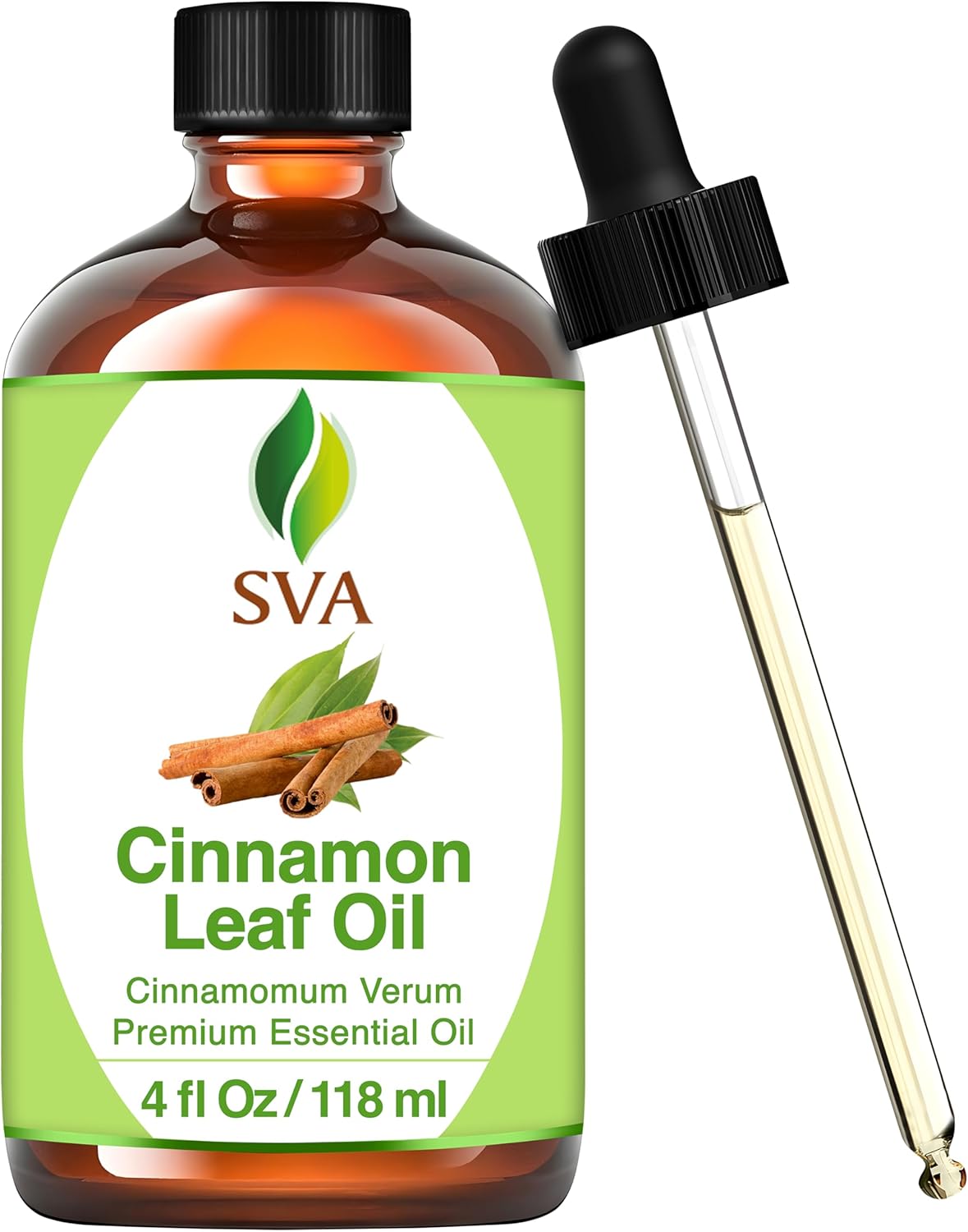 4oz-sva-organics-cinnamon-leaf-essential-oil---100-natural-for-diffuser-hair-skin-care-aromatherapy-massage-soap-candle-making---includes-dropper-1