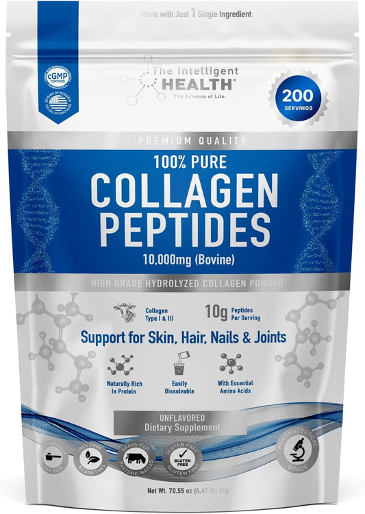 high-protein-hydrolyzed-collagen-peptides-powder---grass-fed-unflavored-gluten-free---20g-per-serving-2kg---supports-skin-hair-nails-joints-bones---paleo-keto-friendly-1