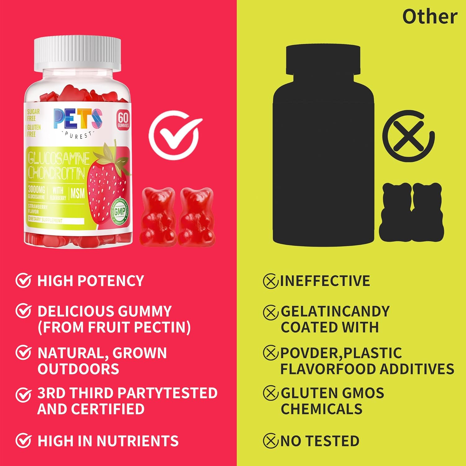 pets-purest-glucosamine-chondroitin-gummies-with-msm-elderberry---joint-support-supplement-with-antioxidant-immune-boost---strawberry-flavor-for-adults-7