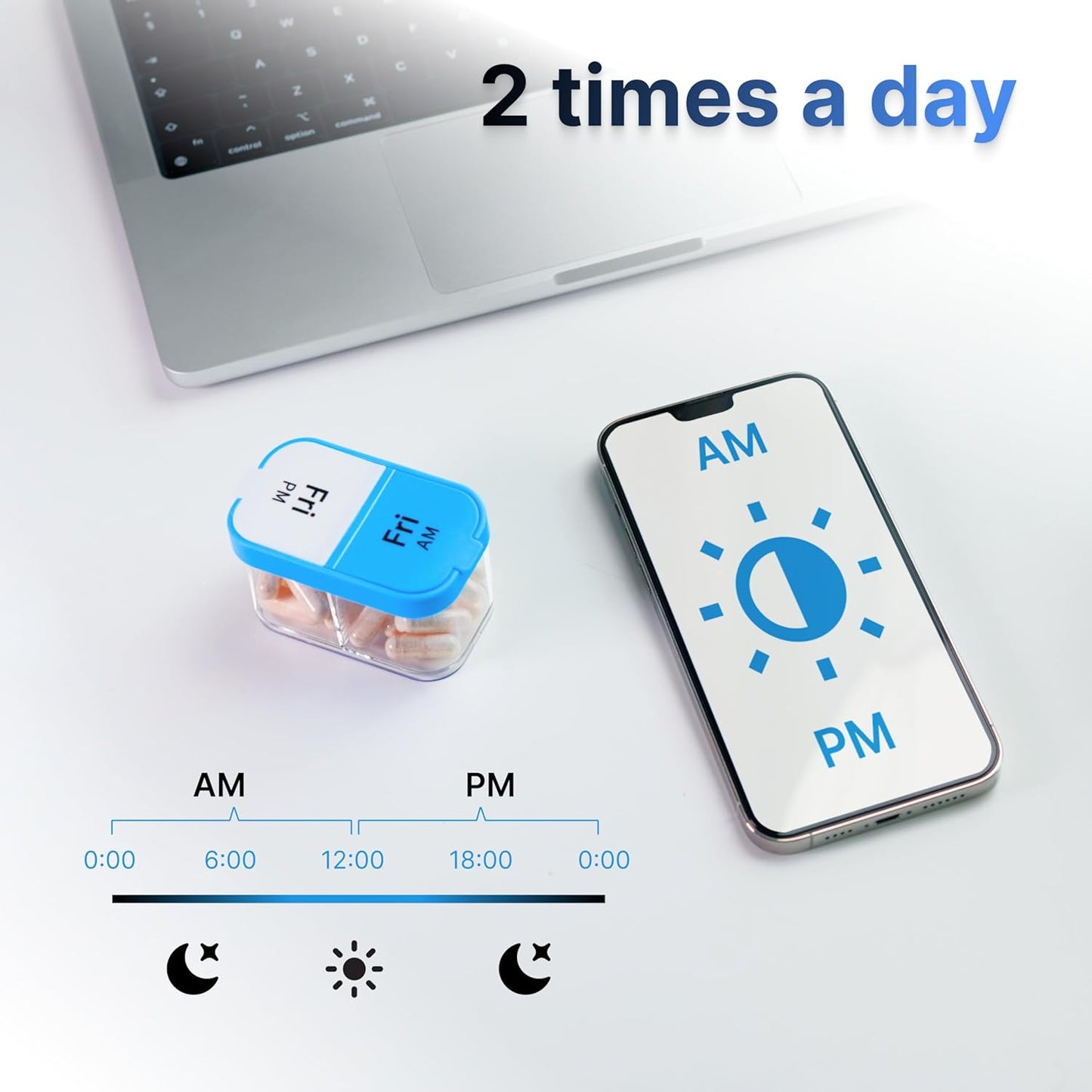 bexeen-extra-large-weekly-pill-organizer-set-with-2-xl-vitamin-holders---7-detachable-am-pm-compartments---reliable-medicine-dispenser-for-home-and-travel---portable-supplement-container-in-rainbow-bluewhite-5