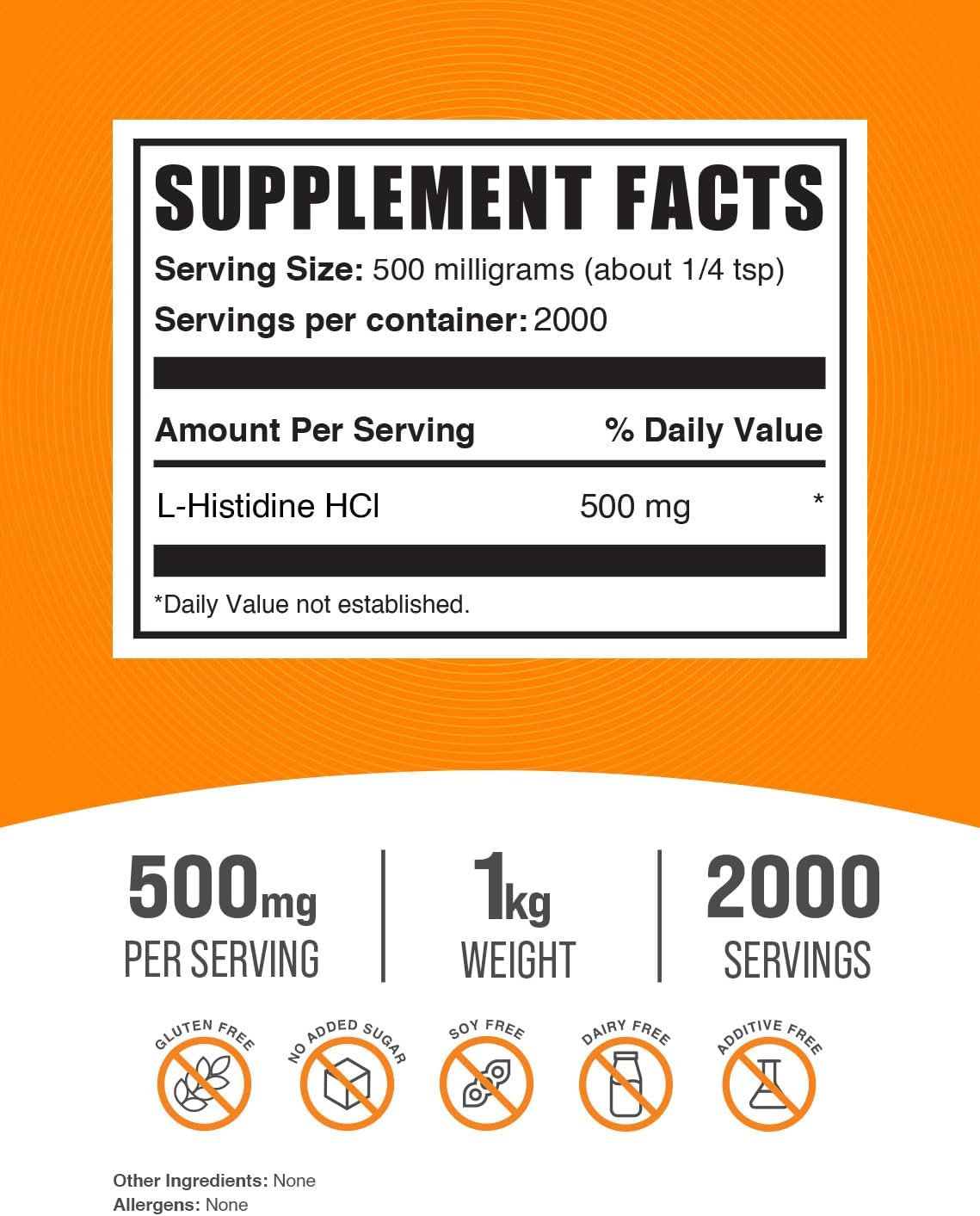 bulksupplementscom-l-histidine-hcl-powder---500mg-essential-amino-acid-supplement-gluten-free-1kg-22-lbs---pack-of-1-2