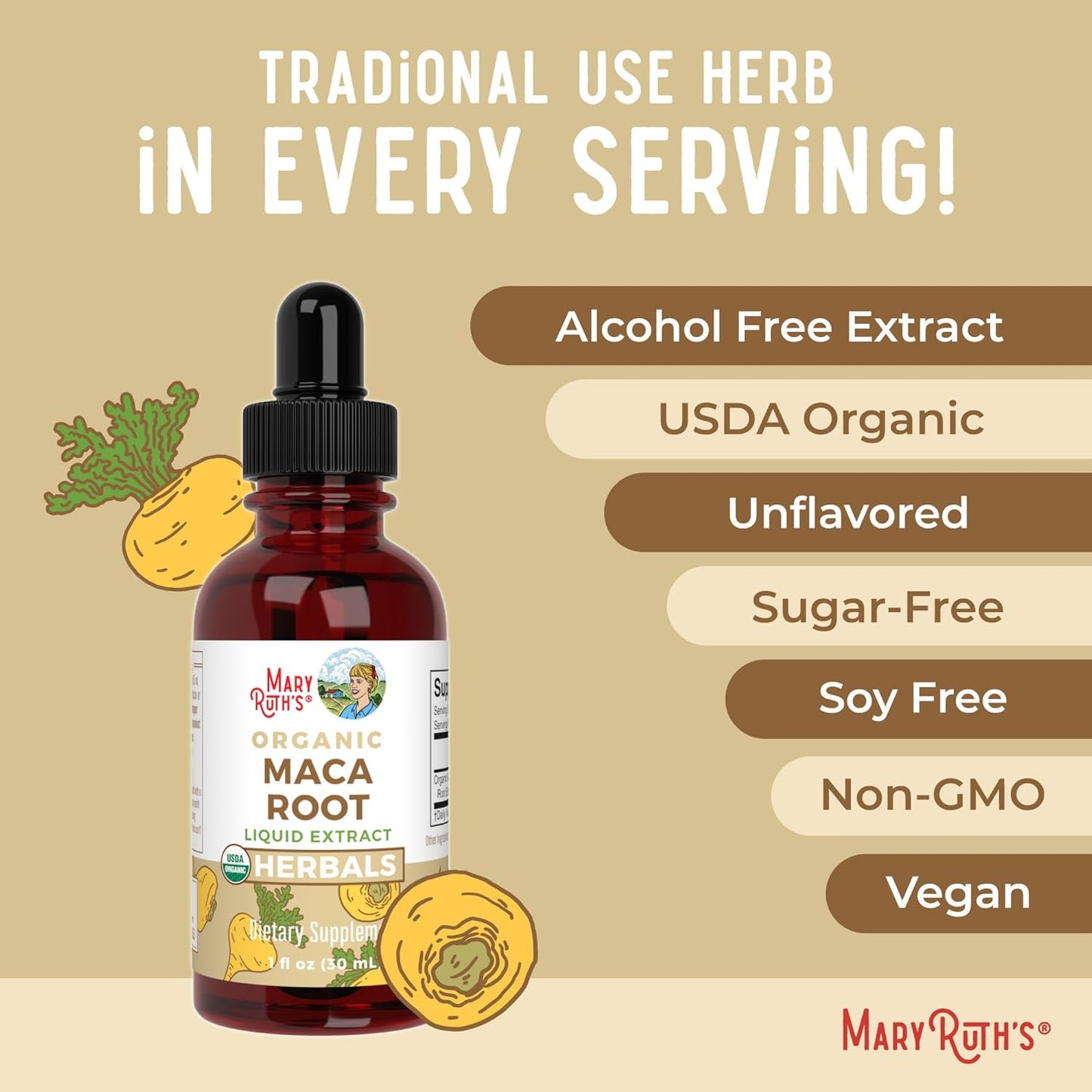 MaryRuth Organics Maca Root Liquid Extract - 1 Fluid Ounce - Organic Vegan Supplement for Energy Boost and Hormone Balance - Espot.com.au