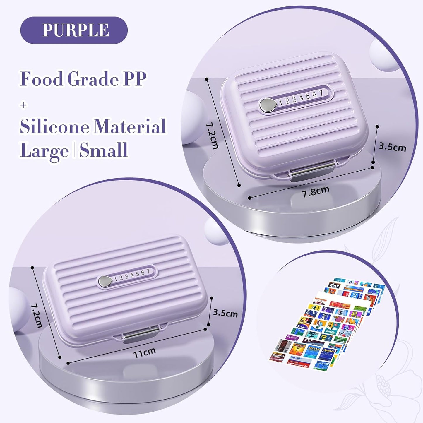 purple-golfing-travel-pill-organizer-box-with-medicine-labels-2-pack-7-compartments-portable-pill-case-for-daily-medication-storage-small-and-large-sizes-for-pocket-pharmacy-2