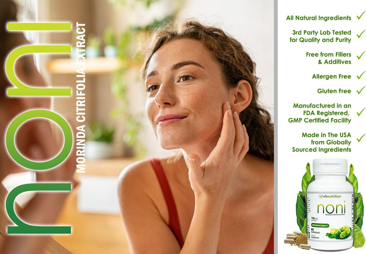 700mg Noni Capsules for Immune Health & Vitality | Antioxidant Supplement with Morinda citrifolia Extract | Boost Energy & Well-Being | 60 Pills - Espot.com.au