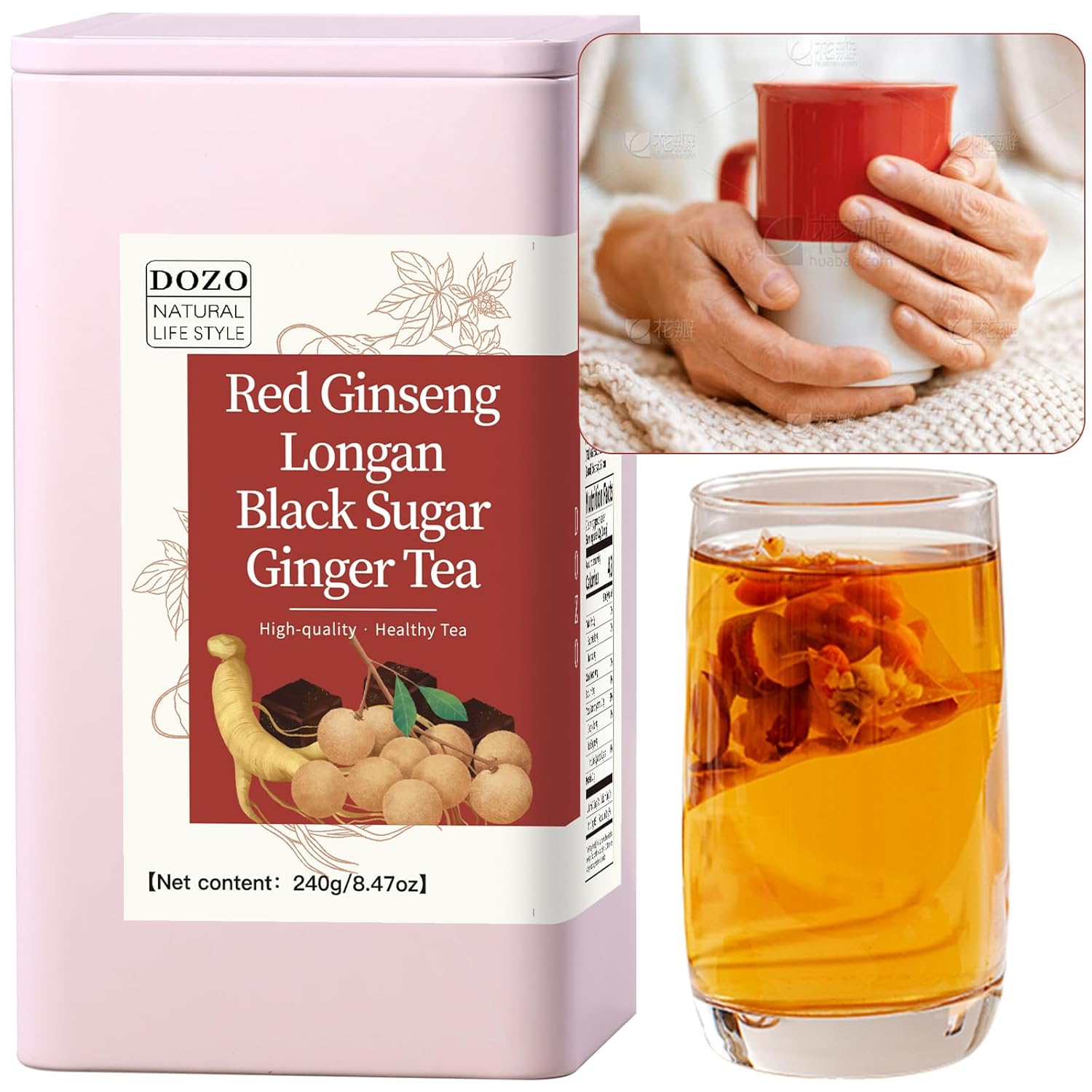 dozo-red-ginseng-longan-brown-sugar-ginger-tea-240g-20-bags---herbal-tea-with-red-ginseng-longan-brown-sugar-and-ginger-1