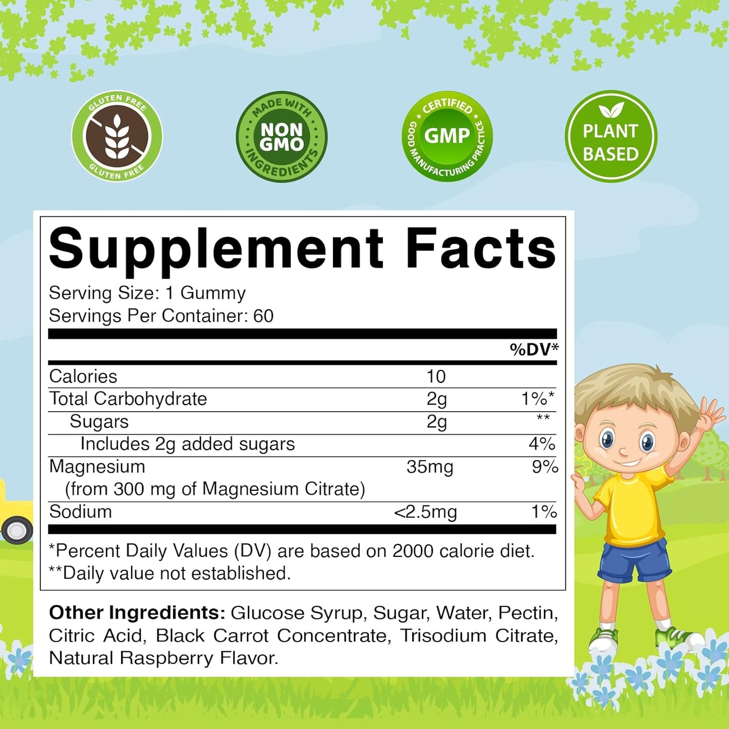 Kids Magnesium Calm Gummies - 60 Vegan Count - Promotes Healthy Muscle, Bone, and Energy Support - Delicious Taste - Espot.com.au