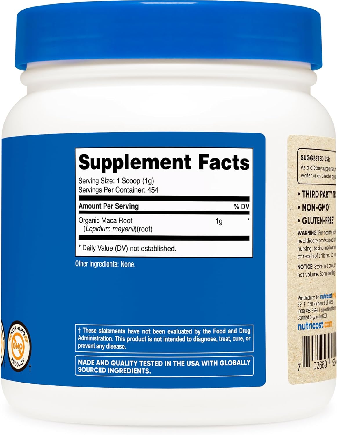 Organic Maca Root Powder - High-Quality Nutricost Superfood Supplement (1 LB) - Espot.com.au