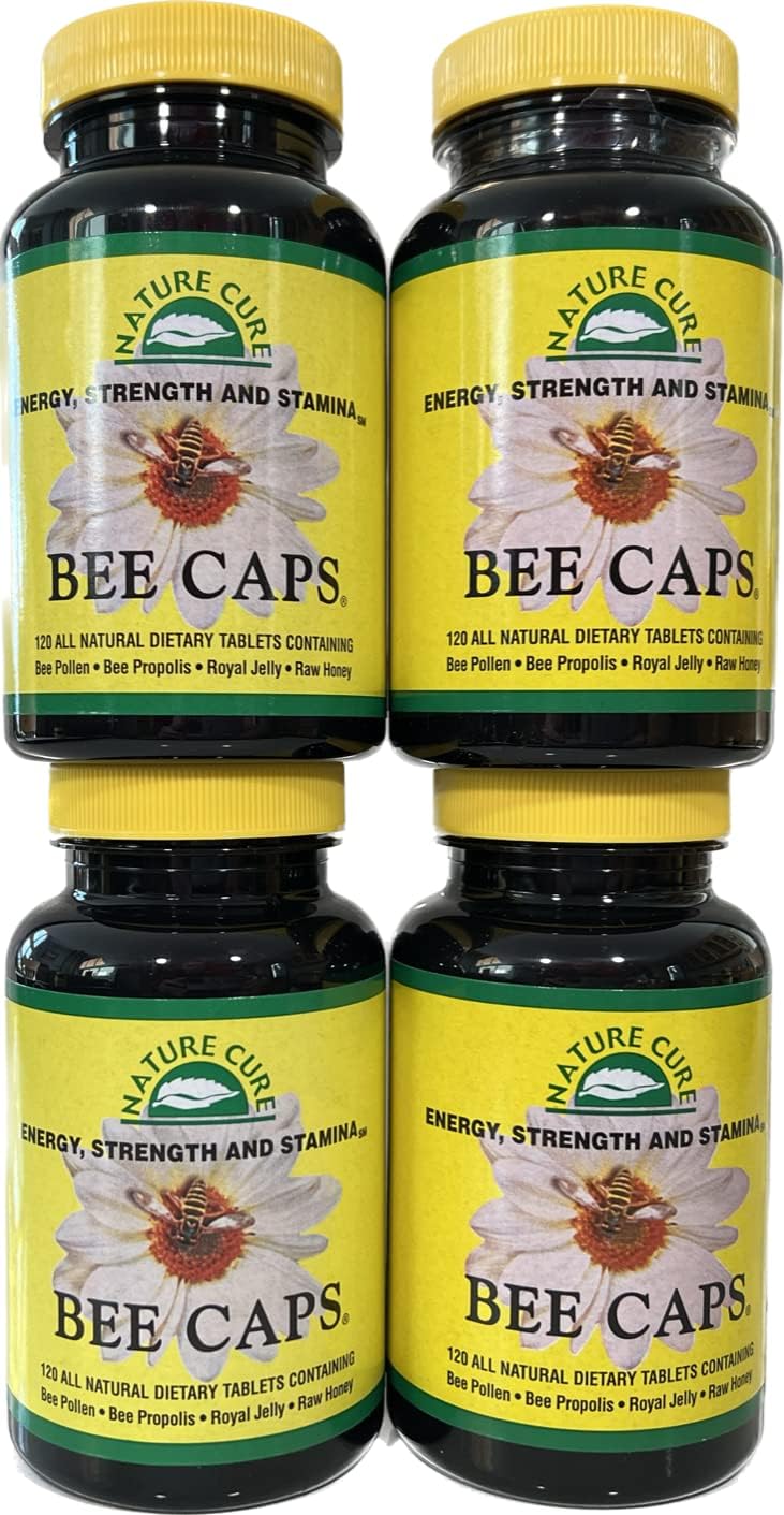 4-pack-of-nature-cure-original-bee-caps---120-count-brown-bottles---natural-health-supplements-1