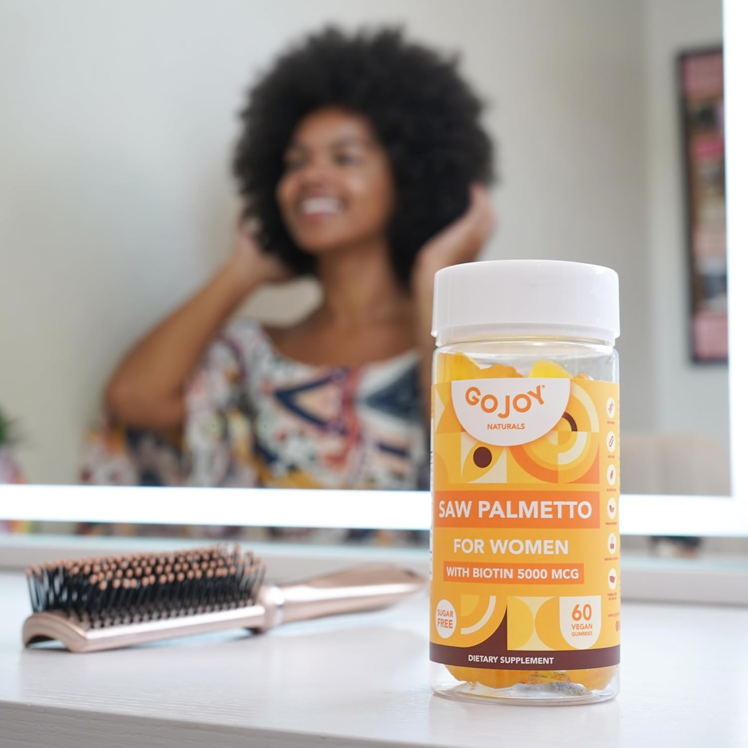 Saw Palmetto Gummies for Women with Biotin & Zinc - Non-GMO, Vegan, 3rd-Party Lab Tested - 30-Day Supply, 60 Chewable Gummies - Espot.com.au