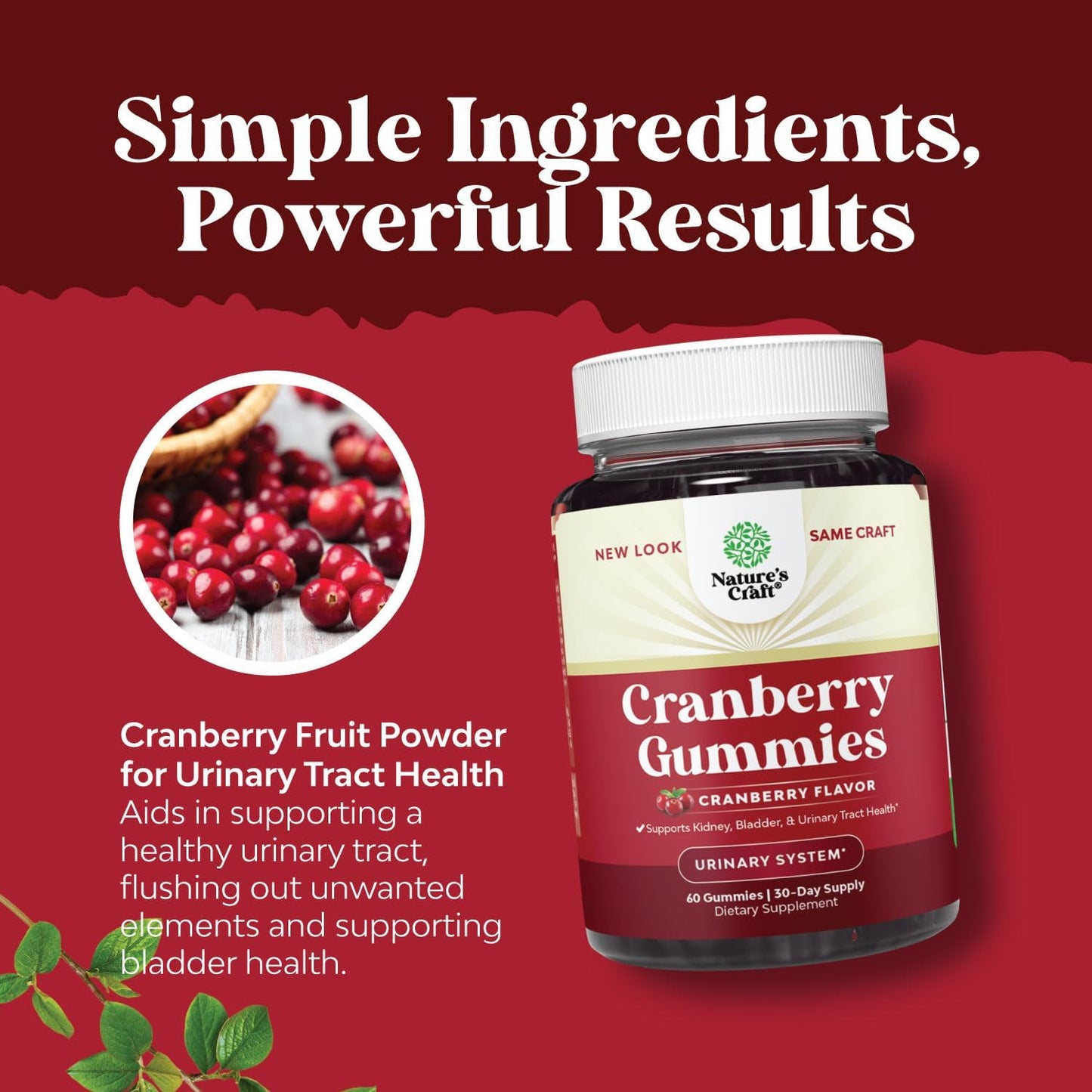 Vitamin D3 and Cranberry Gummies Bundle for Immune Support, Bone Strength, Heart Health, and Urinary Tract Health - Men and Women Supplement for Kidney Support and Bladder - Natures Craft - Espot.com.au