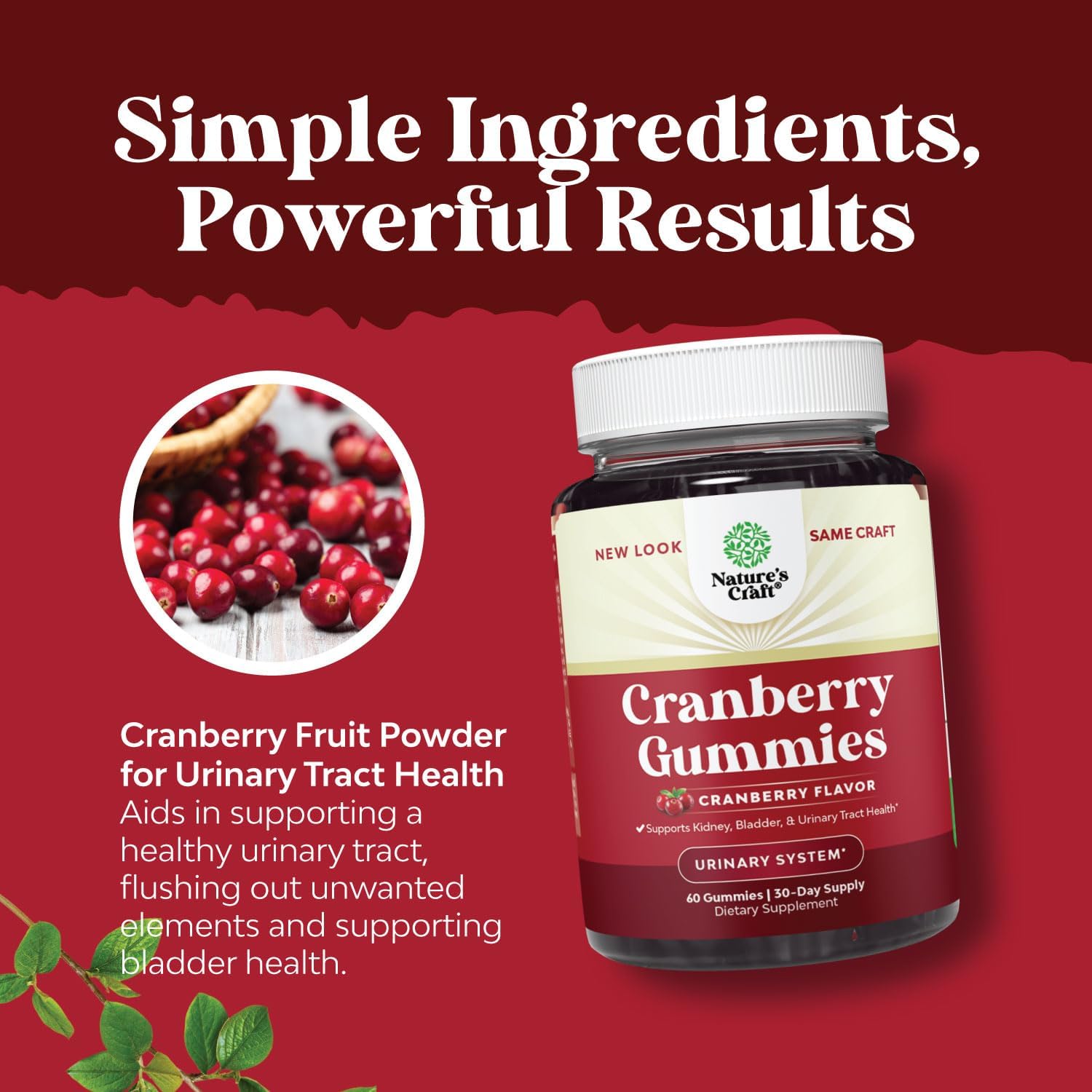 Vitamin D3 and Cranberry Gummies Bundle for Immune Support, Bone Strength, Heart Health, and Urinary Tract Health - Men and Women Supplement for Kidney Support and Bladder - Natures Craft - Espot.com.au
