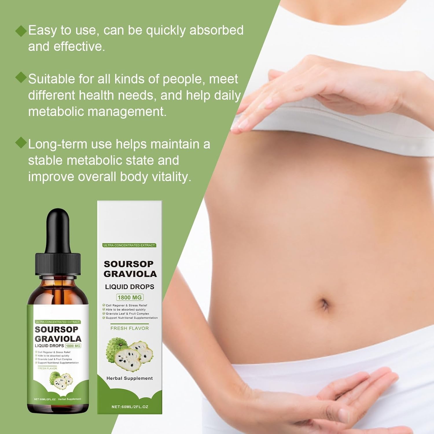 Organic Soursop Extract Drops - 100% Pure Graviola Liquid, Herbal Goodness, Sugar & Gluten Free (2 Pack) - Espot.com.au