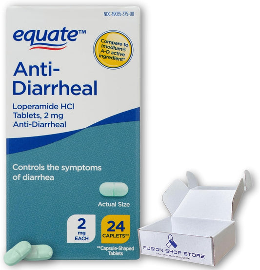 Equate Loperamide 2mg Caplets - 24 Count Box by Fusion Shop Store - Espot.com.au