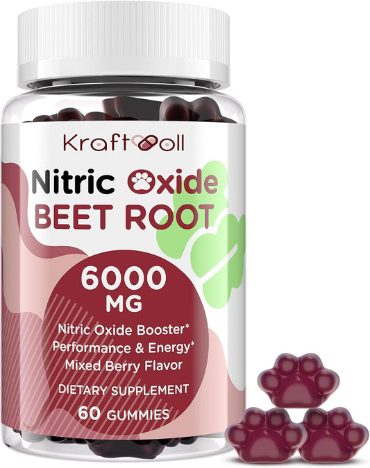 powerful-nitric-oxide-beet-root-gummies-6000mg---sugar-free-supplement-with-beetroot-grapeseed-pomegranate-vitamin-c-b12---mixed-berry-flavor-60-gummies-1