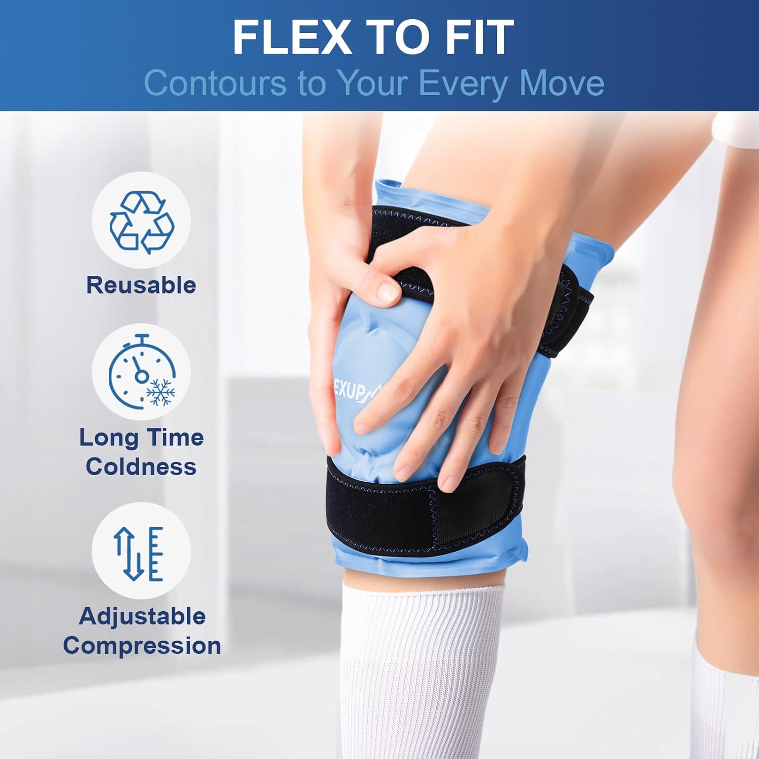 large-reusable-gel-ice-pack-wrap-for-knee-pain-relief---flexible-cold-pack-for-injuries-on-knee-back-shoulder-elbow-ankle-and-leg---blue-l---1-pack-3