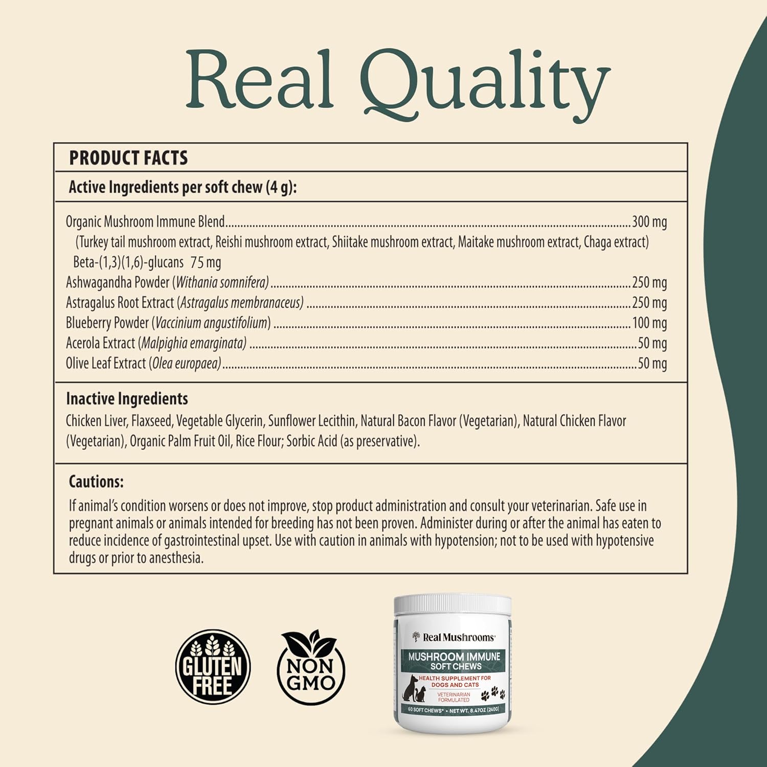 real-mushrooms-immune-support-pet-chews---60-ct-dog-treats-with-ashwagandha-astragalus-blueberry-olive-leaf-acerola---gut-health-for-cats-dogs-7