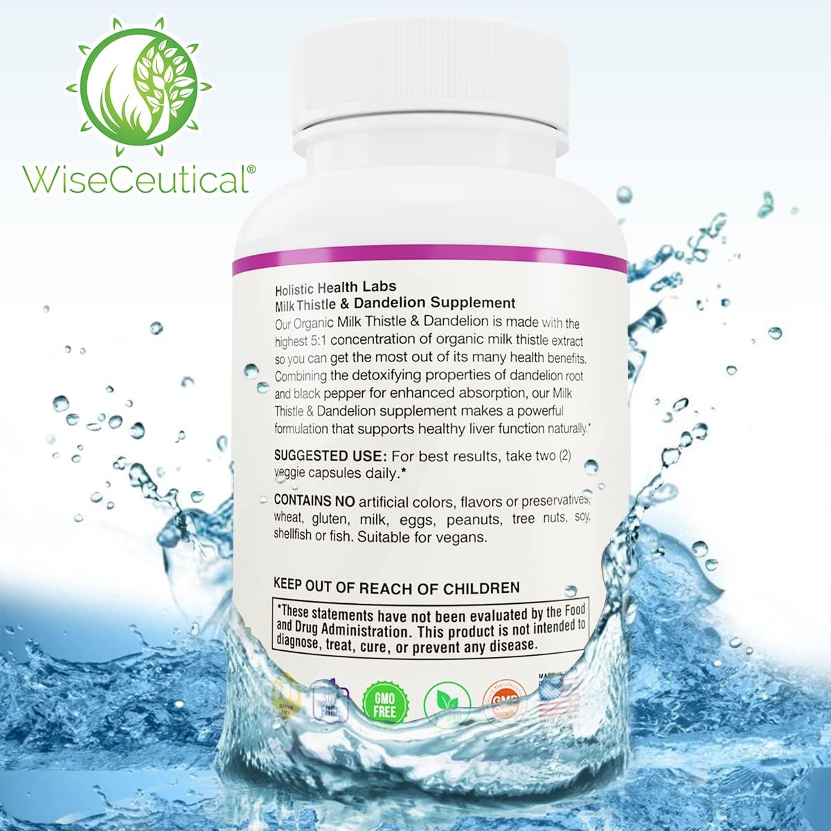Organic Milk Thistle & Dandelion Root Liver Support Supplement - 2000mg Strength, High Absorption Formula with Silymarin Antioxidant Flavonoid - USDA Certified - 60 Count Pack - Espot.com.au